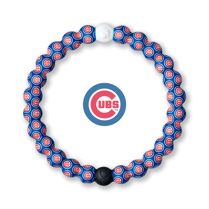 Silicone beaded bracelet with Chicago Cubs logo pattern
