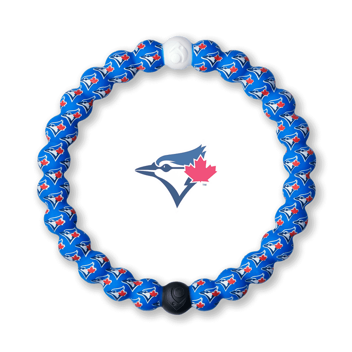 Silicone beaded bracelet with Toronto Blue Jays logo pattern